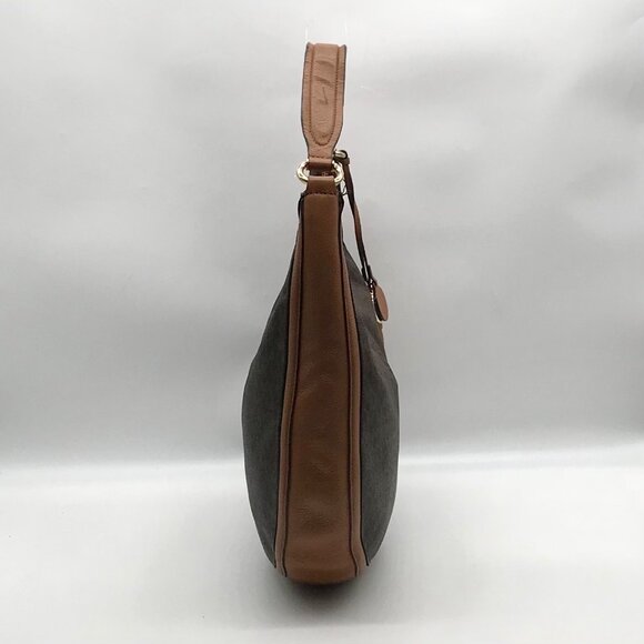 Michael Kors Brown Monogram Canvas Lydia Hobo Shoulder Bag - Picture 4 of 10